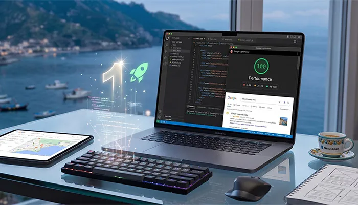 Sviluppo siti internet in codice puro a Salerno e Costiera Amalfitana con punteggio 100 su Google Lighthouse